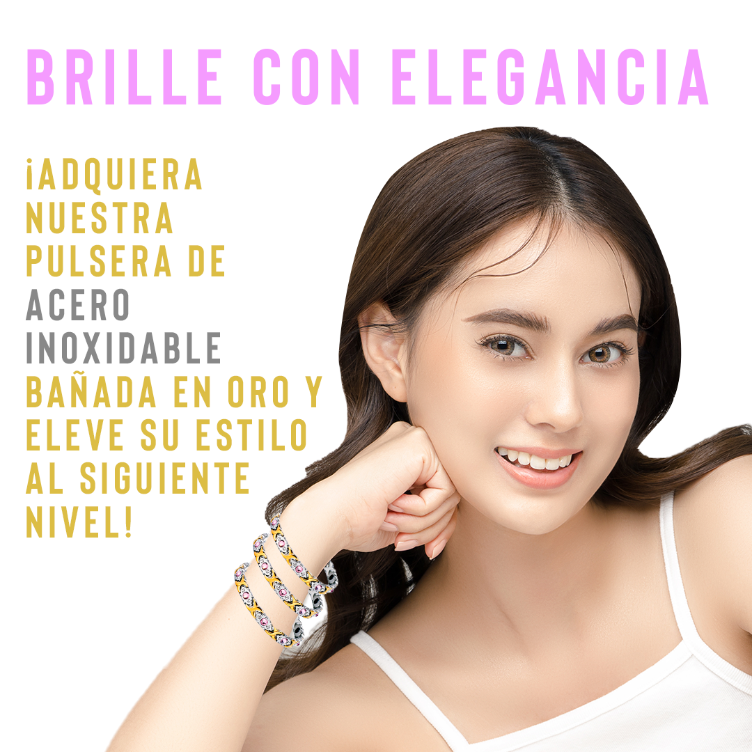 Miniatura 3 de Pulsera Magnify Aleación Plata -Dorado